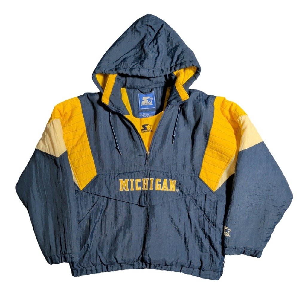 Vintage Starter Jacket University of Michigan Wolverines Mens Size XL 90s